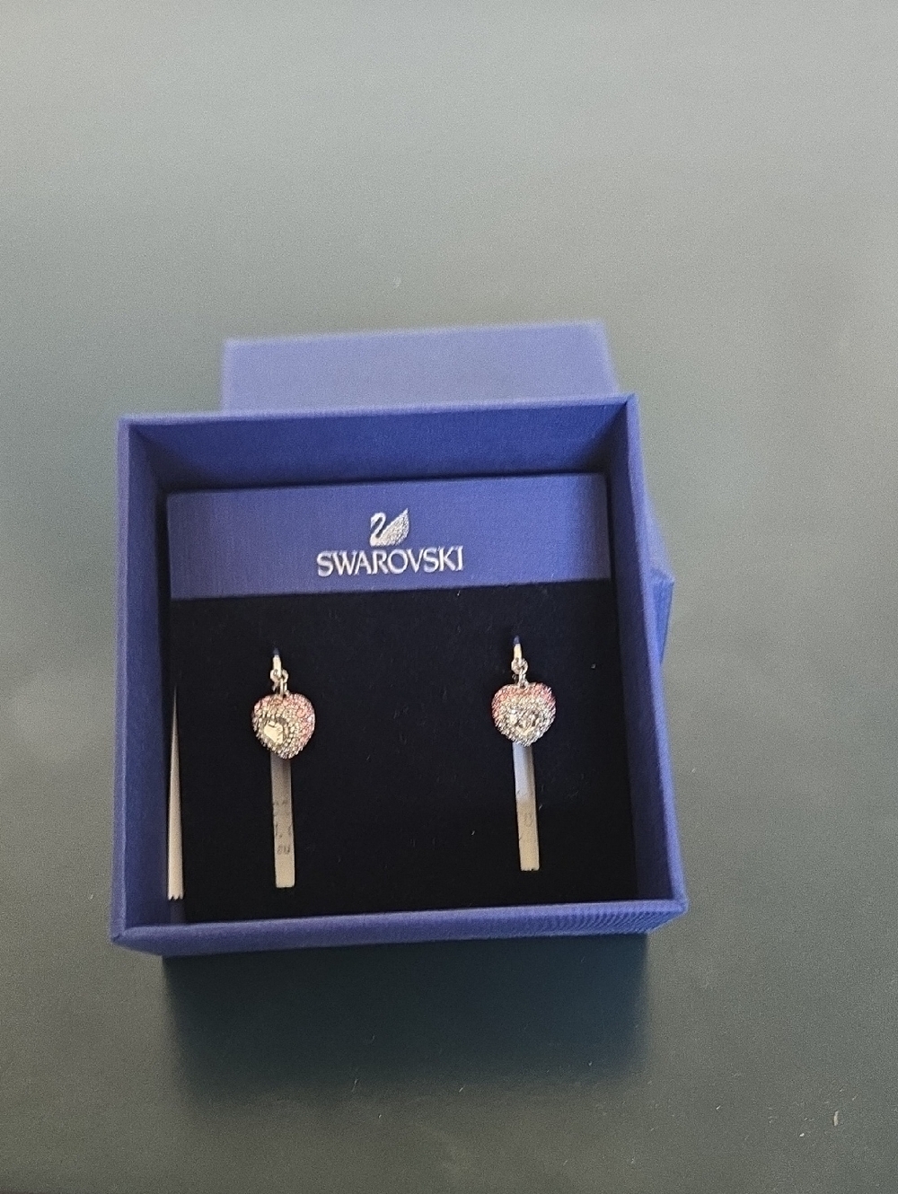 Swarovski Pink Heart Drop Earrings